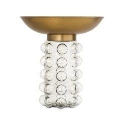 Tov Living Room Bubble Glass And Brass Side Table
