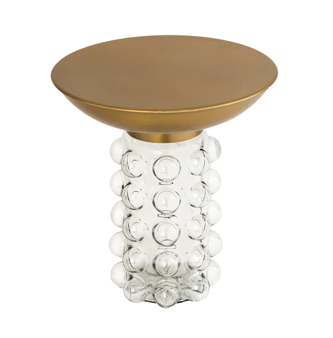 Tov Living Room Bubble Glass And Brass Side Table