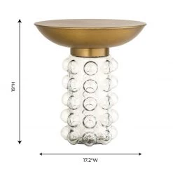 Tov Living Room Bubble Glass And Brass Side Table