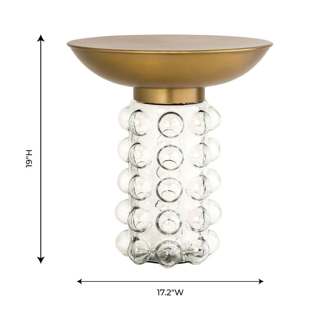 Tov Living Room Bubble Glass And Brass Side Table