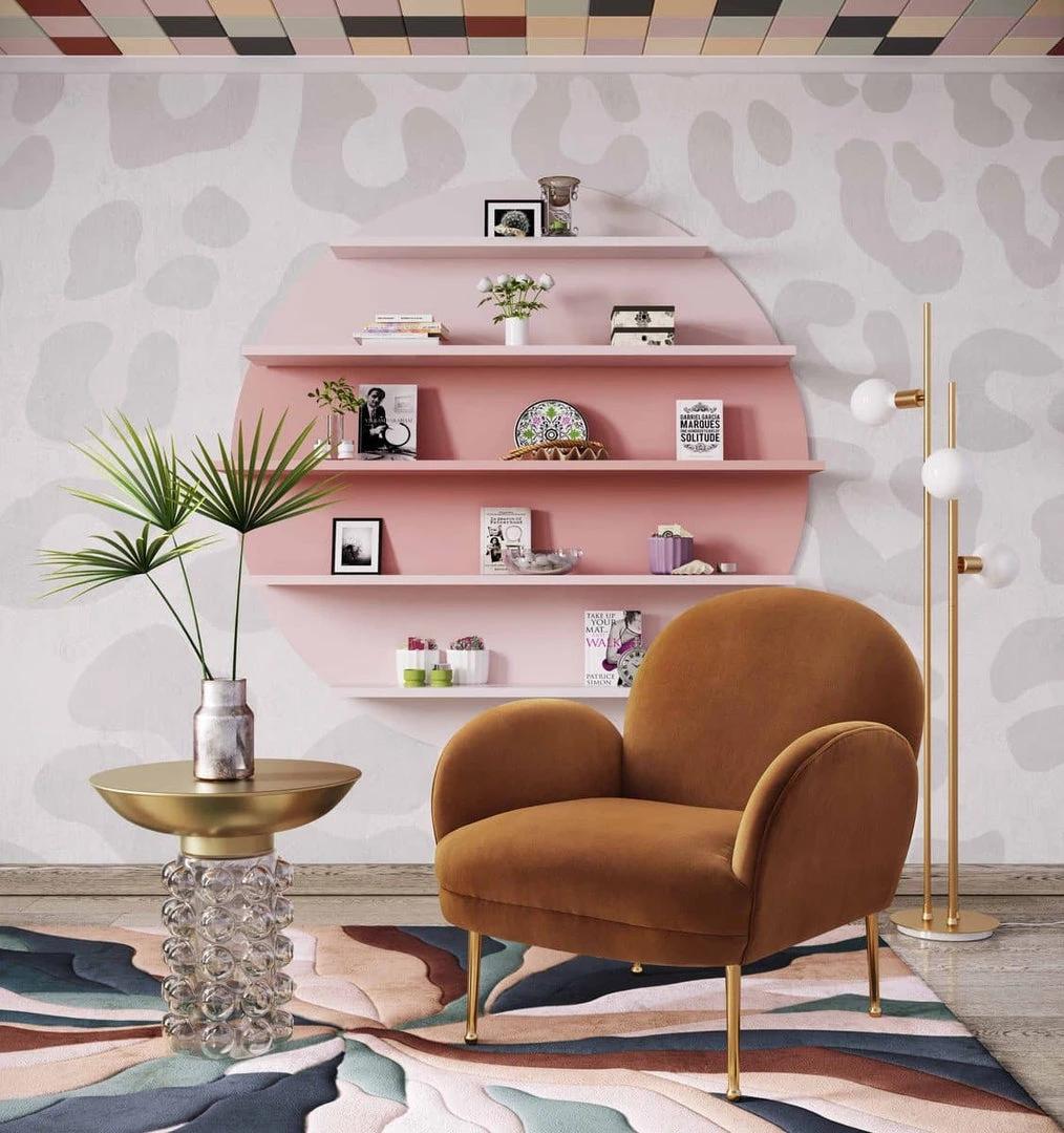 Tov Living Room Bubble Glass And Brass Side Table