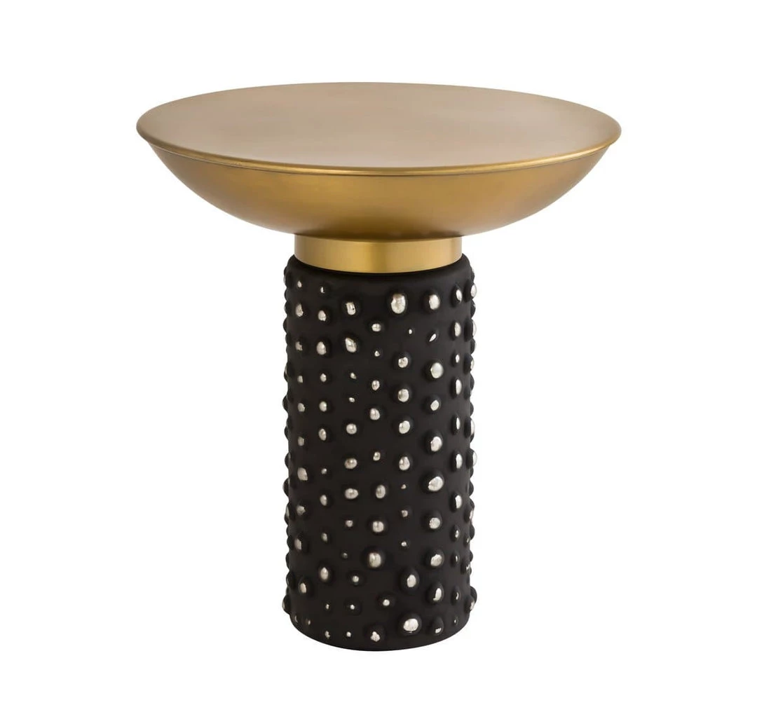 TOV Blaze Glass And Brass Side Table
