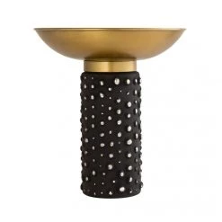 TOV Blaze Glass And Brass Side Table
