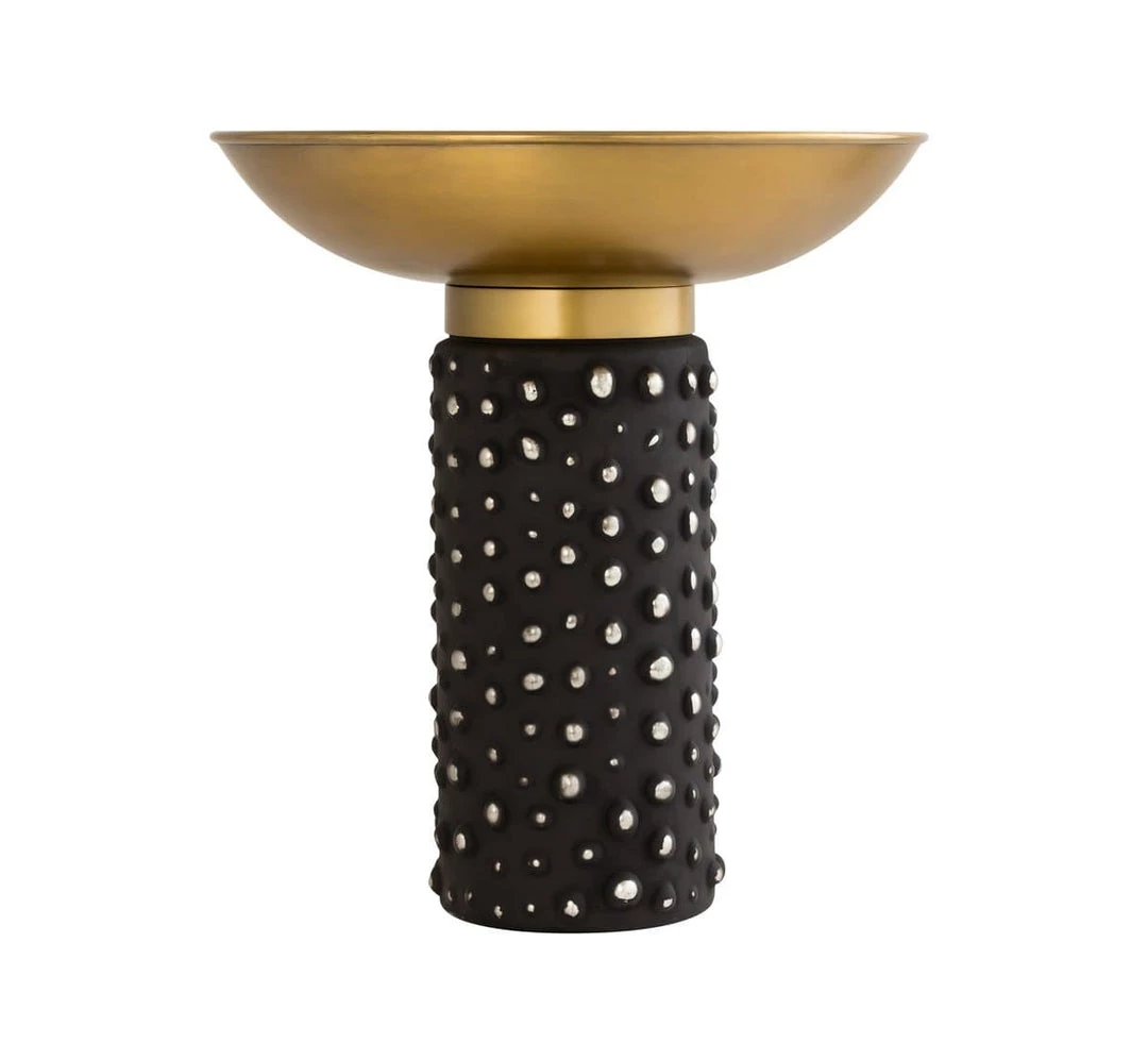 TOV Blaze Glass And Brass Side Table