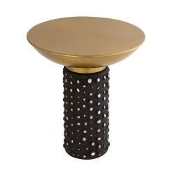 TOV Blaze Glass And Brass Side Table