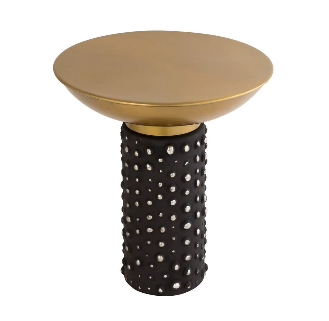 TOV Blaze Glass And Brass Side Table