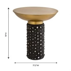 TOV Blaze Glass And Brass Side Table