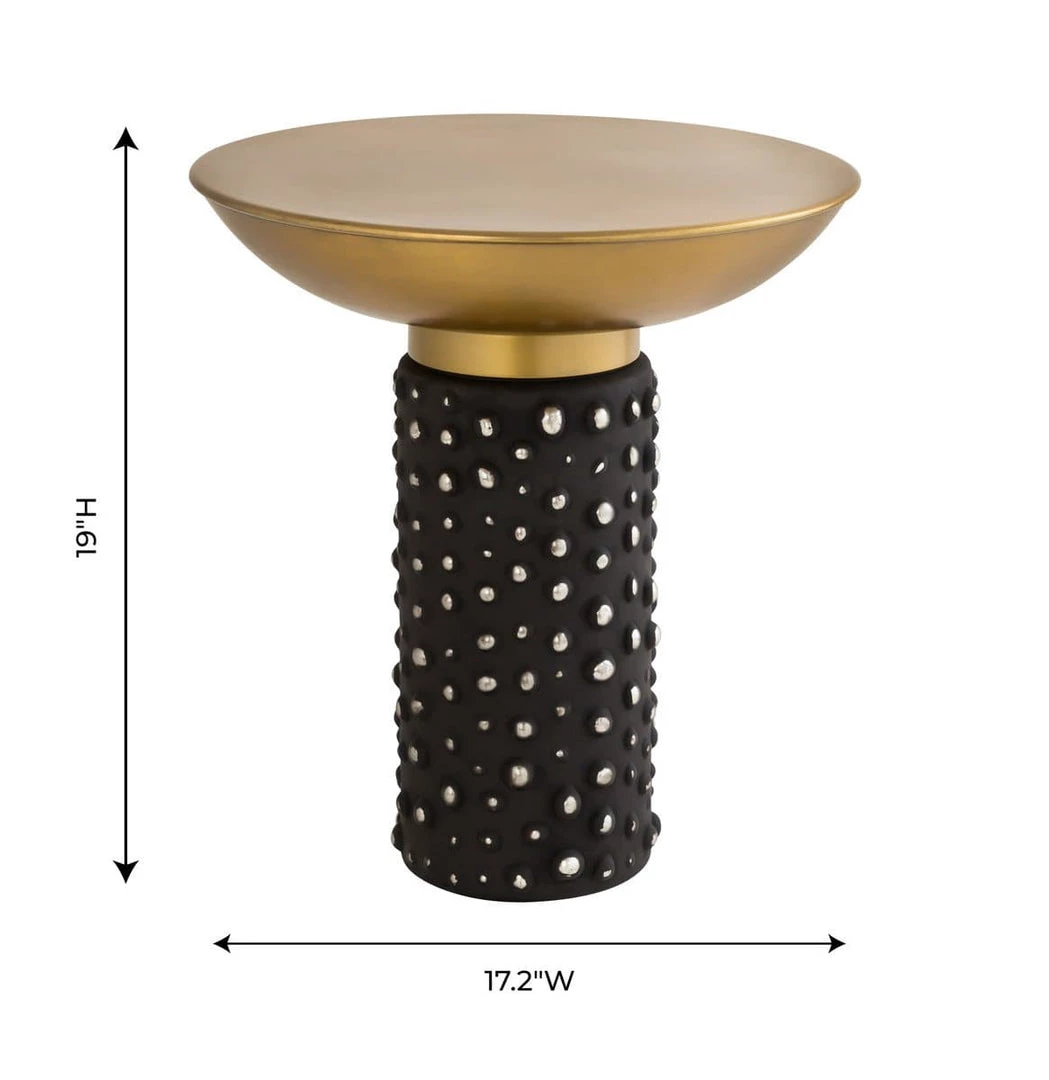 TOV Blaze Glass And Brass Side Table