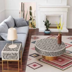 TOV Bone Inlay Side Table Living Room
