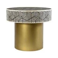 TOV Bone Inlay Round Side Table