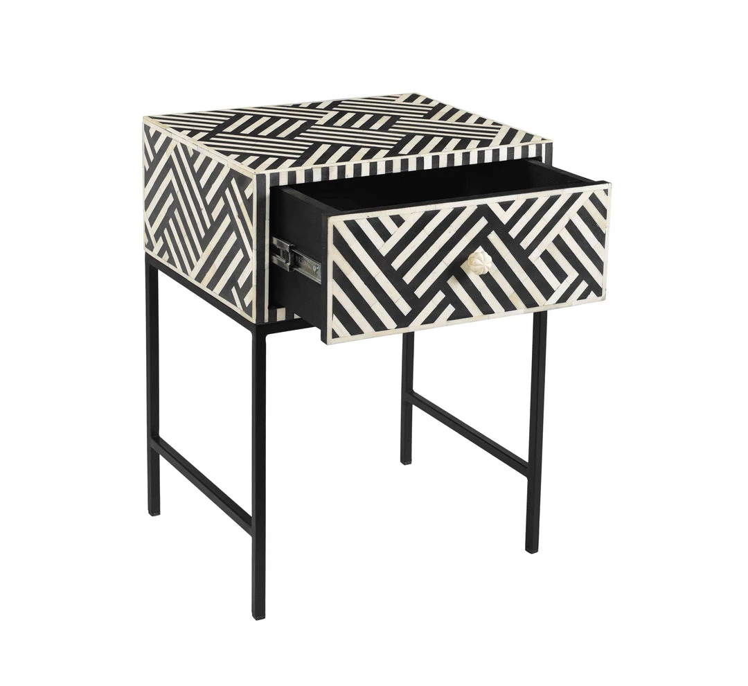 TOV Bone Inlay Side Table Living Room