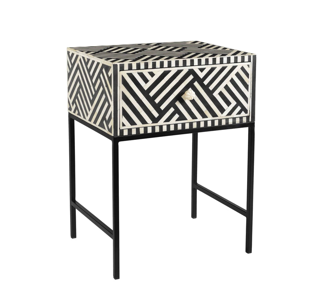 TOV Bone Inlay Side Table Living Room