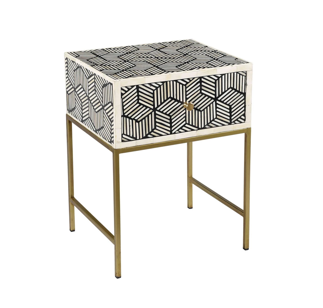 TOV Bone Inlay Side Table Living Room