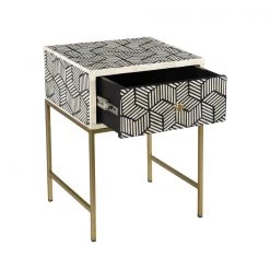 TOV Bone Inlay Side Table Living Room