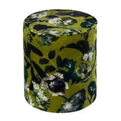 TOV Bedroom Floral Velvet Pouf