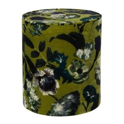 TOV Bedroom Floral Velvet Pouf