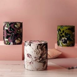 TOV Bedroom Floral Velvet Pouf