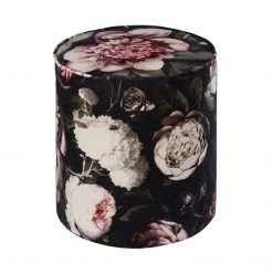TOV Bedroom Floral Velvet Pouf