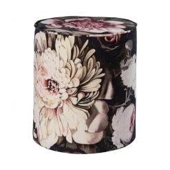 TOV Bedroom Floral Velvet Pouf