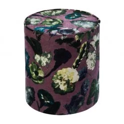 TOV Bedroom Floral Velvet Pouf
