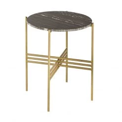 TOV Cress Black Marble Side Table Living Room