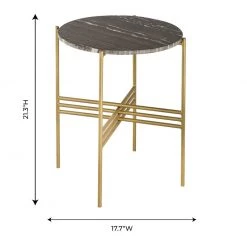 TOV Cress Black Marble Side Table Living Room