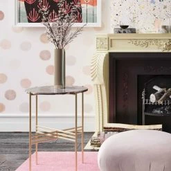 TOV Cress Black Marble Side Table Living Room