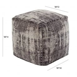 TOV Bedroom Chenille Cotton Jacquard Pouf