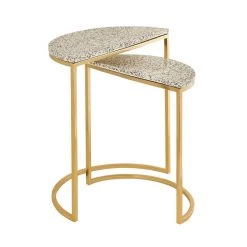 TOV Crete White Terrazzo Nesting Tables