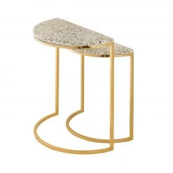 TOV Crete White Terrazzo Nesting Tables