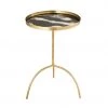 TOV Living Room Enamel Black And White Accent Table