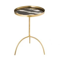 TOV Living Room Enamel Black And White Accent Table