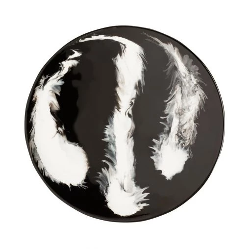 TOV Living Room Enamel Black And White Accent Table