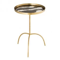TOV Living Room Enamel Black And White Accent Table