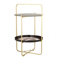 TOV Enamel Plum And White Side Table