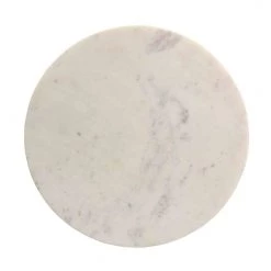 TOV Living Room Indio White Marble Side Table