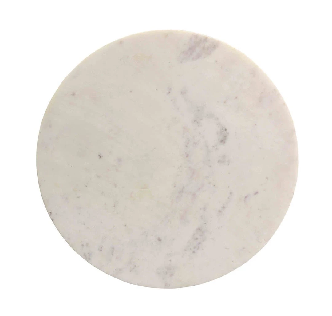 TOV Living Room Indio White Marble Side Table