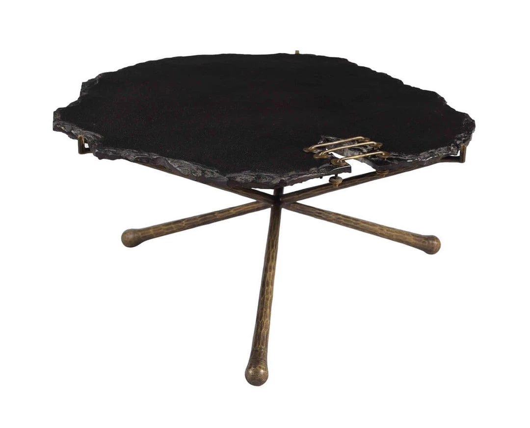 TOV Living Room Serra Black Stone Cocktail Table