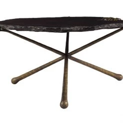TOV Living Room Serra Black Stone Cocktail Table