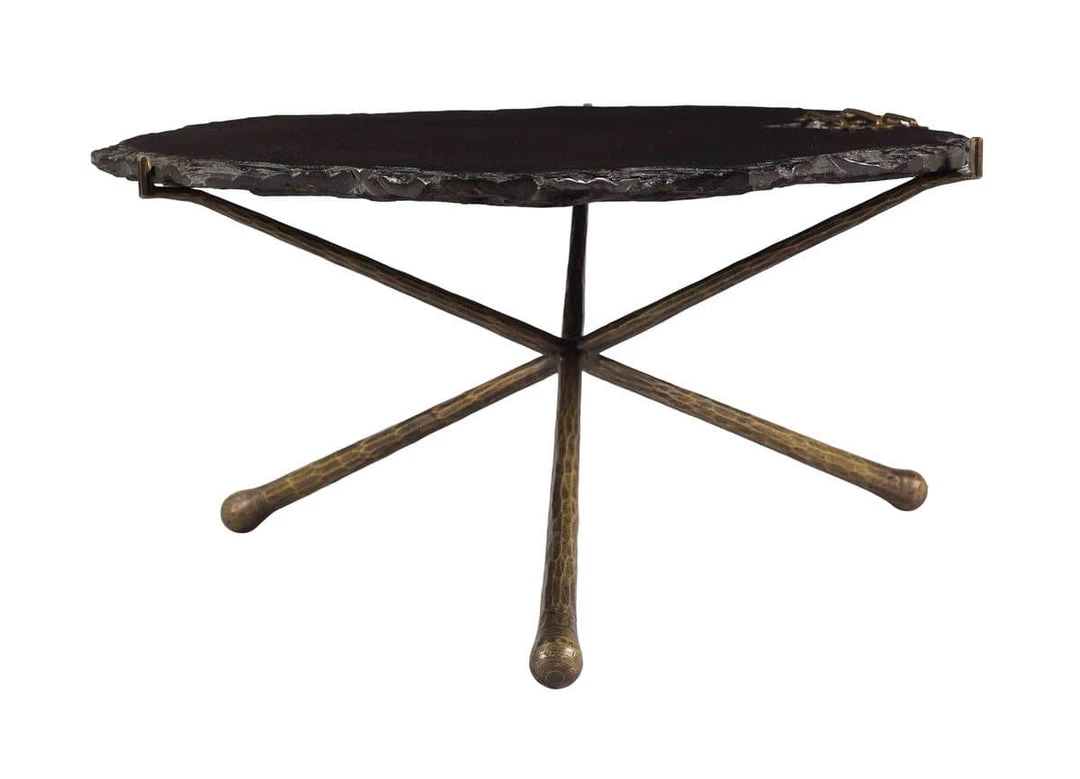TOV Living Room Serra Black Stone Cocktail Table