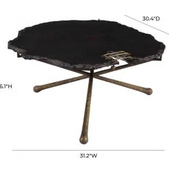 TOV Living Room Serra Black Stone Cocktail Table