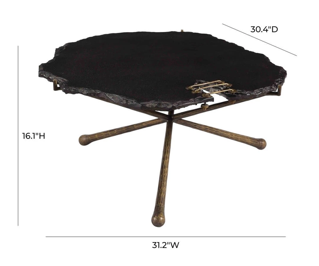 TOV Living Room Serra Black Stone Cocktail Table