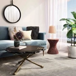 TOV Living Room Serra Black Stone Cocktail Table