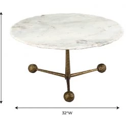 TOV Orbital White Marble Cocktail Table
