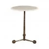 TOV Orbital White Marble Side Table Living Room