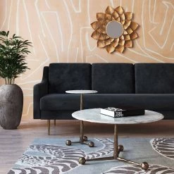 TOV Orbital White Marble Side Table Living Room