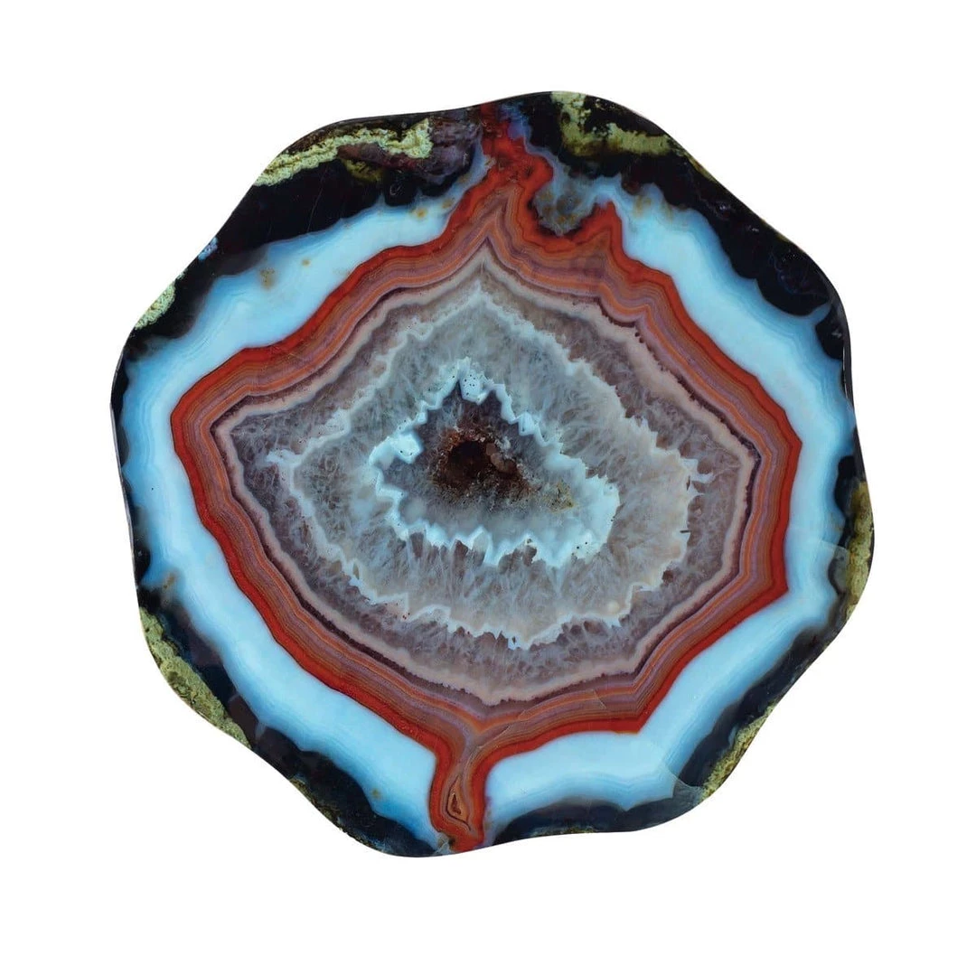 TOV Lava Blue Agate Side Table Living Room