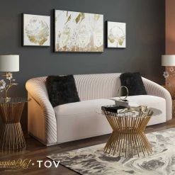 TOV Living Room Grace Glass Coffee Table