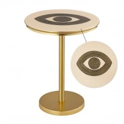 TOV Eye Hand Painted Side Table Living Room