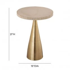 TOV Living Room Celeste Ribbed Side Table